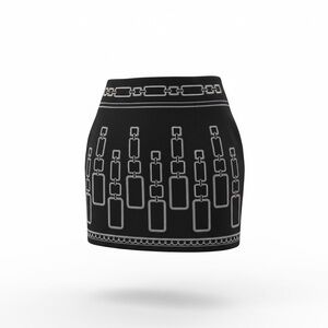 Heart Soul Black and White Geometric Mini Skirt